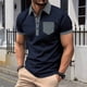 thumbnail image 1 of pstuiky camiseta de hombre, Camisa de manga corta con botones y bolsillo para hombre, con cuello abatible y bloques de color camisas casuales para hombre m, 1 of 3