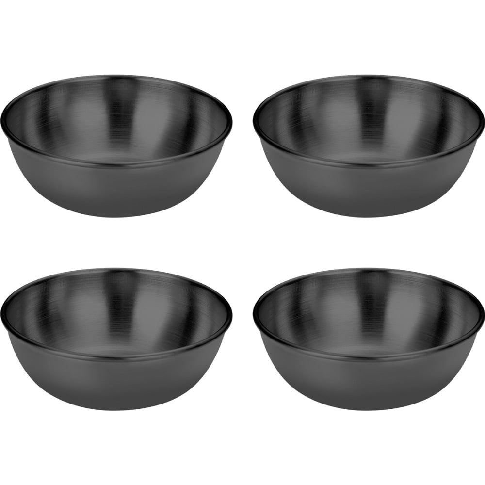 4pcs Stainless Steel Sauce Dishes Round Seasoning Dishes Dipping Bowl