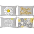 thumbnail image 5 of Yellow Grey Pillow Covers 12x20 Spring Summer Decorations Sunflower Lumbar Throw Pillow Covers Set of 4 for Couch Sofa Living Room Outdoor Spring Summer Yellow Gray Decor, 5 of 5