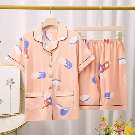 

PIKADINGNIS Large Size Women Comfortable Pyjamas 6XL 7XL Short Sleeve Casual Homewear Spring Summer Pajama Sets Full Cotton Sleepwear Set