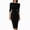 Black, variant on Mlkoz Formal Dresses for Women Solid Color 3/4 Sleeve Bodycon Midi Dress For Work