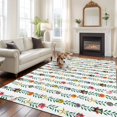 thumbnail image 2 of 8'x10' Area Rugs, Christmas Indoor Outdoor Area Rug for Living Room Bedroom, Green Botanical Xmas Balls Star Washable Bathroom Rugs Kitchen Floor Carpet Mats Home Decor Aesthetic, 2 of 8
