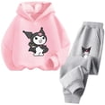 thumbnail image 4 of Conjunto de sudadera con capucha Kuromi para niñas de otoño/invierno 2024, sudadera cálida para niños de 3 a 14 años, sudadera con capucha para niñas, camisa deportiva para exteriores, 4 of 5