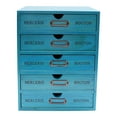 thumbnail image 6 of Desk Organizer Box, 5-Tier File Drawer Organizer 5 Drawers Blue Vintage 5-Tier Drawer Cabinet, U-shaped Holes, 6 of 22