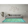 thumbnail image 3 of Ahgly Company Indoor Round Oriental Light Blue Modern Area Rugs, 5' Round, 3 of 4