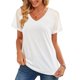 thumbnail image 5 of Fiudx Ofertas Del Día Blusa de Manga Corta con Cuello En V para Mujer, 5 of 7