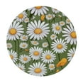 thumbnail image 2 of JEUXUS  Round Table Cloth 60 Inch,White Daisy Flower Tablecloth Waterproof Stain Resistance Polyester Circle Table Cover for Home Kitchen Dining Party Camping Pinic Decor, 2 of 7