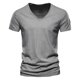 thumbnail image 5 of Men's T-shirt V-neck Solid Large Casual Zipper Short Sleeve T-shirt 3XL, 5 of 5