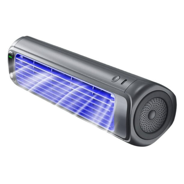 Aire acondicionado portátil EIRZNGXQ, 3 velocidades y pantalla LED, ventilador de torre recargable por USB de pared, ideal para dormitorio, oficina y hogar, gris y blanco.