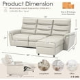 thumbnail image 2 of YODOLLA Leather Power Reclining Sofa Set, Reclining Sectional Couches with Storage Chaise, Adjustable Backrest & Footrest, L Shaped Pull Out Couch for Living Room Home Theater Apartment RV in Beige, 2 of 8