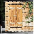 thumbnail image 4 of Ambesonne Rustic Shower Curtain, Countryside Shutters, 69"Wx75"L, Beige Green, 4 of 5