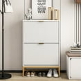 thumbnail image 6 of Furtivusia Shoe Cabinet with 2 Flip Drawers, Shoe Storage Cabinet for Entryway, White, 6 of 9