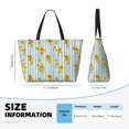 thumbnail image 2 of Yiaed Blue White Striped Sunflower Print Large Capacity Beach Travel Bag - Waterproof Zipper Vacation Tote for Sandproof Storage, and Camping, 2 of 5