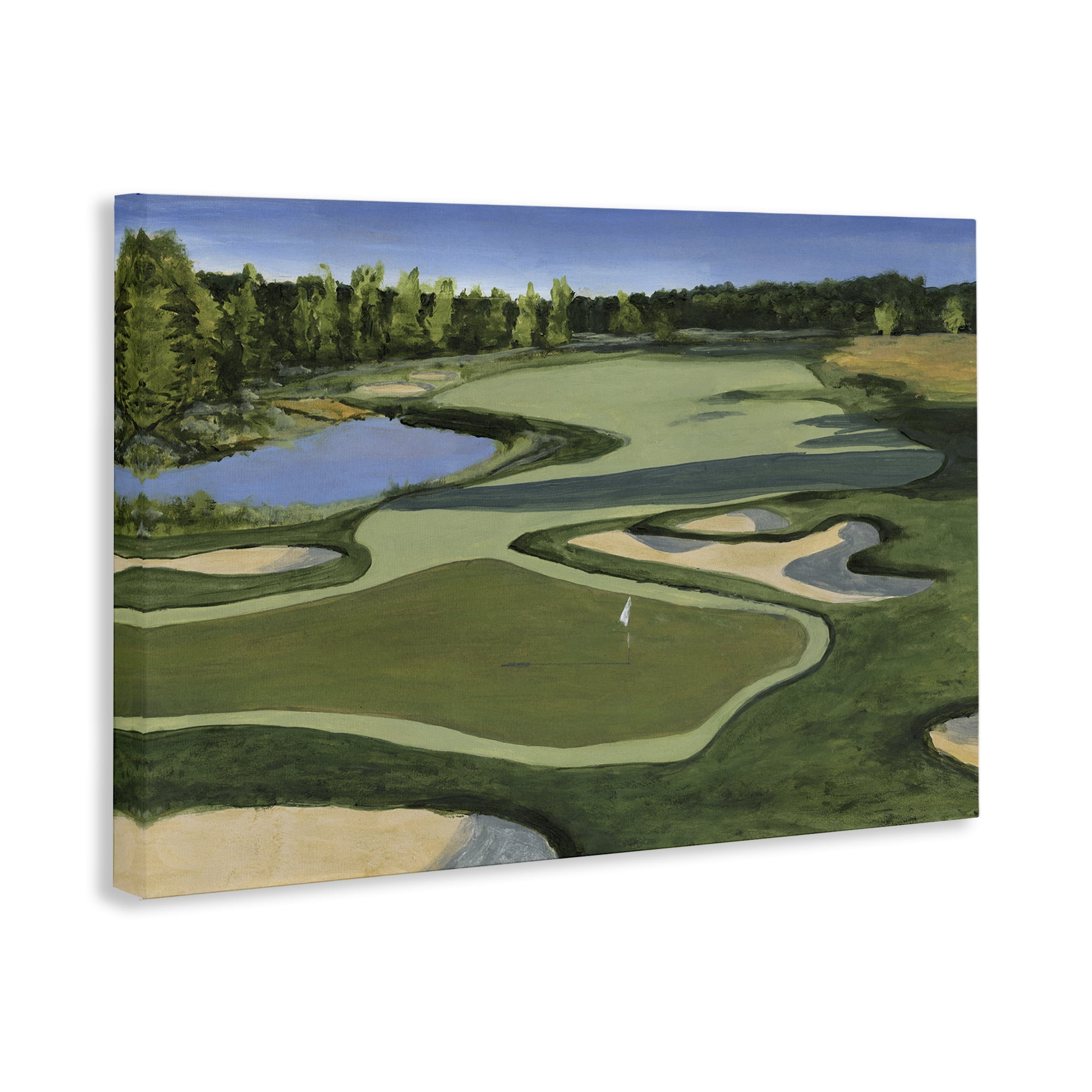Stupell Industries Traditional Golf Course Landscape Painting Gallery Wrapped Canvas Art Print Wall Art, 36 x 24