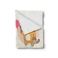 thumbnail image 2 of Kitty Soft Flannel Fleece Blanket, Cartoon Cats Illustration Kitten in Love Painting a Heart Carrying Romantic Balloons, Cozy Plush for Indoor and Outdoor Use, 50" x 70", Multicolor, by Ambesonne, 2 of 5