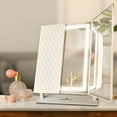 thumbnail image 6 of Impressions Vanity Luxury Trifold LED Tri Tone Makeup Mirror with Stand and 360 Degree Tilt (White), 6 of 7