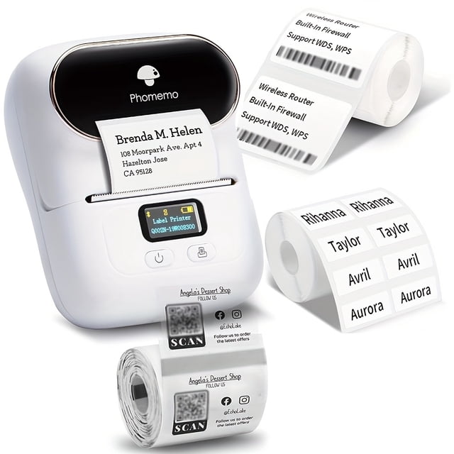 M110 Label Maker Machine - With 3 Label BT Label Maker For For Business Labeling, Barcode, Office, Cable, Retail, With Fonts Choose, Icons, Templates