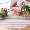 thumbnail image 2 of SAFAVIEH Montauk Raeburn Striped Cotton Area Rug, Pink/Ivory, 6' x 6' Round, 2 of 7