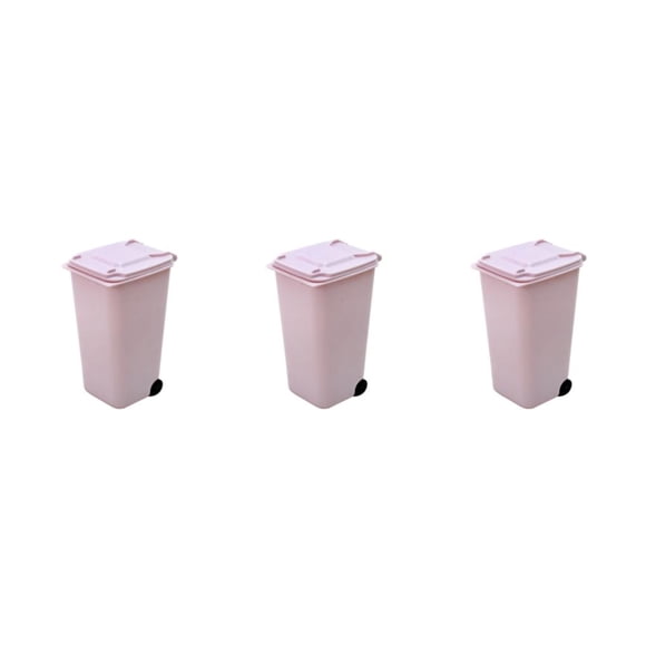 Wosthever Bote de basura de escritorio: conveniente y duradero para cualquier lugar Cubos de basura de plástico con tapa Papelera con ruedas Type1 NO1