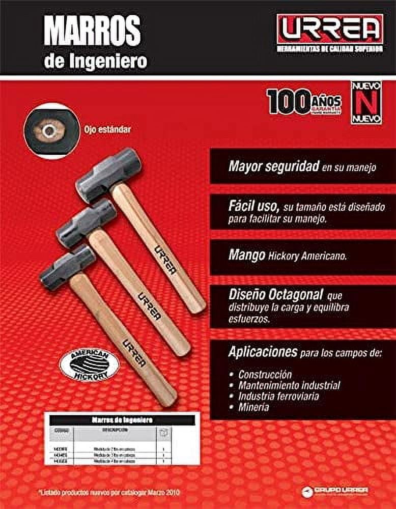 Urrea Steel Octogonal Sledge Hammer With 16 In American Hickory Handle, 2 Lbs Head Weigth
