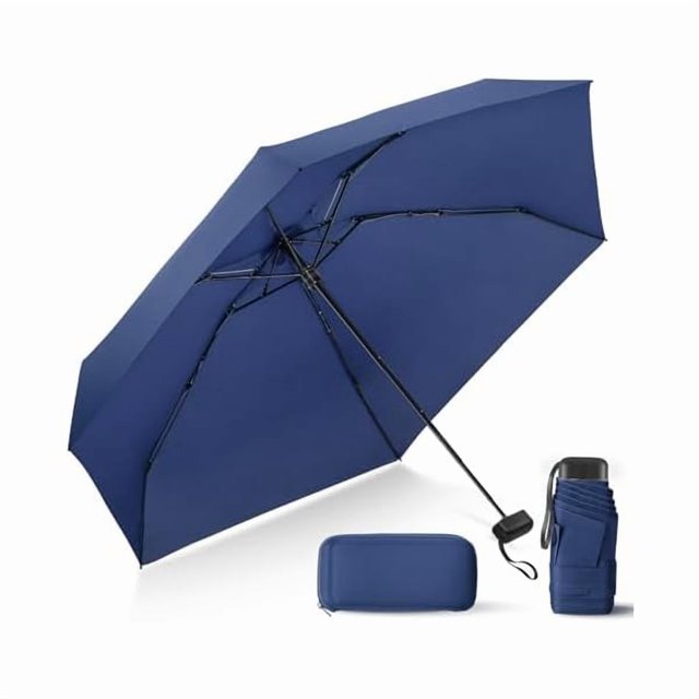wonima02 Compact Travel Umbrella with Case - Mini Umbrella for Purse, Small Lightweight &Tiny Design Perfect for Parasol Outdoor Sun&Rain Umbrellas