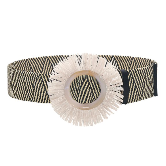 Yanyanz Belts for Women, Women Belt Woven Elastic Stretch Wide Waist Belts for Dresses with Buckle, Fashion Belts Gray One Size