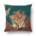 thumbnail image 1 of BOSDECO Abstract Tree In Dark Green And Crimson Pillowcase Pillow Cushion Cover 16x16 inch, 1 of 1