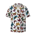 thumbnail image 4 of Uemuo Cute Butterfly Pattern Cotton Linen Short Sleeve Shirts,Casual Lightweight Button Down Shirts,Vacation Beach Summer Tops-3X-Large, 4 of 7