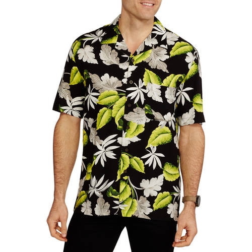 GEORGE - Men's Rayon Print Hawaiian Shirt - Walmart.com - Walmart.com
