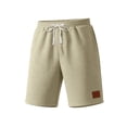 thumbnail image 7 of GrmtClth Mens Shorts Casual Elastic Waist Loose Fit Sweat Shorts Summer Athletic Texture Shorts Beach Running Shorts with Pockets Khaki M, 7 of 7
