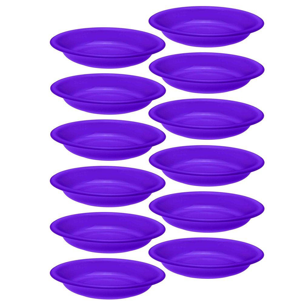 YBM Home Unbreakable Round Deep Plastic Plate 15Ounce Microwavable