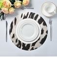 thumbnail image 5 of Black White Cow Skin Round Placemats Washable Placemats Non-Slip Heat-Resistant Table Place Mats for Dining Kitchen Holiday Party Table 15.4"-6PCS Home Decor, 5 of 7