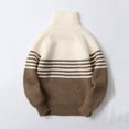 thumbnail image 6 of HBGVBA Boys Long Sleeve Sweater,Quarter Zip Knit Tops,Fall Winter Stand Collar Casual Pullover Sweaters for 7-15 Years Kids, 6 of 6