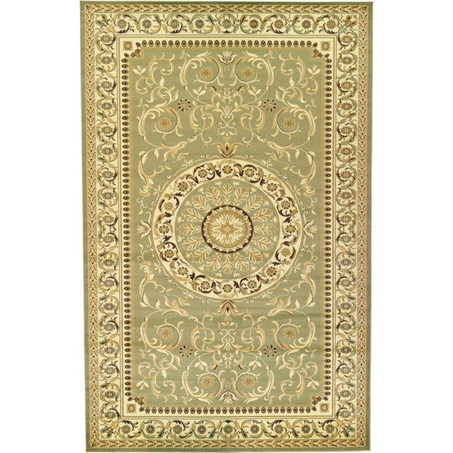 Unique Loom Tapis Floral Versailles Médaillon 10' 6 x 16' 5 Rectangle Vert/ivoire