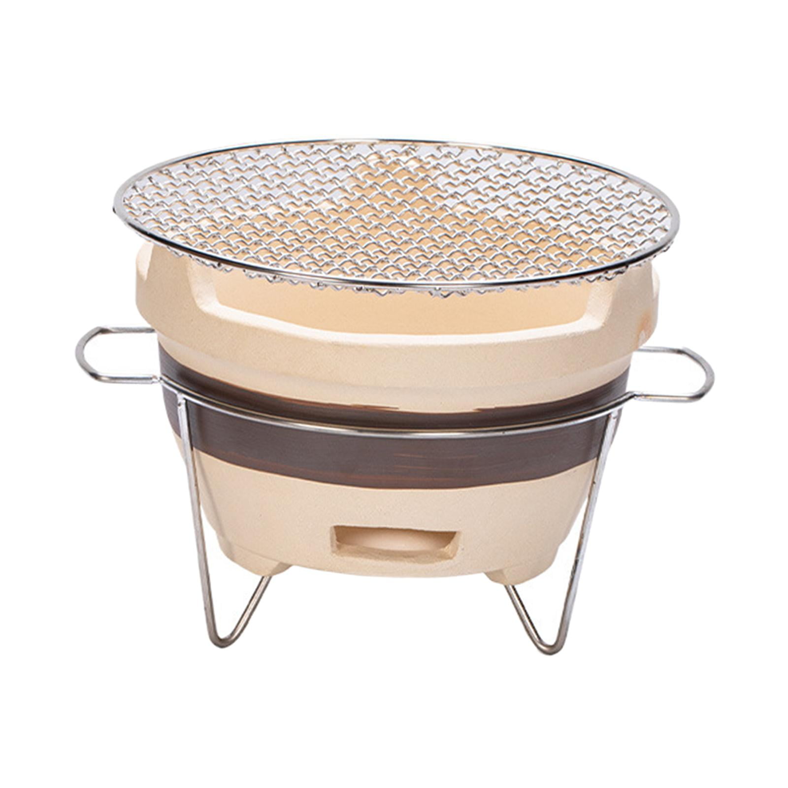 FashionCha Small Charcoal Grill Camping Stove BBQ Grill Multipurpose Pottery Barbecue Stove Style D