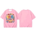 thumbnail image 4 of Hwmodou Girls Kids 100 Days Of School Print Crewneck Loose Short Sleeve Spring T-Shirts Comfy Sports,3-13Y, 4 of 4