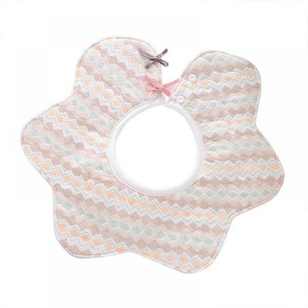 

3 Layers Cotton Print Petal Shape Infant Bibs for Girls and Boys Soft and Comfort Absorbent