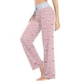 thumbnail image 3 of FREEAMG Chic Women's Comfy Drawstring Floral Lounge PJ Pajama Pants Sleepwear Bottom, 3 of 6