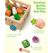 Coogam Montessori Fine Motor Toys for Baby Toddler, Wooden Shape Sorter Carrot Harvest Game for 2 3 4 Year Old