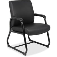 Boss Heavy Duty Guest Chair - Black Vinyl Seat - Black Metal Frame - Sled Base - Black - 20.50" Seat Width x 20" Seat Depth - 23" Width x 24" Depth x 34" Height - 1 Each