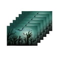 thumbnail image 4 of MKHERT Halloween Zombie Party with Bats and Full Moon Placemats Table Mats for Dining Room Kitchen Table Decoration 12x18 inch,Set of 6, 4 of 4