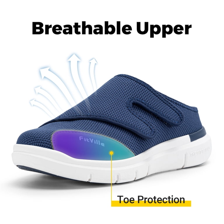 FitVille Mens Extra Wide Slippers Slip on Walking Shoes for  display picture 3
