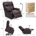 thumbnail image 2 of hzlagm Electric Lift Recliner Chair with Footrest Elder Single Reclining Sofa Lounge Soft Cushion and Back Comfortable Armchair - Brown, 2 of 6