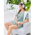 thumbnail image 5 of EKOUAER Womens Pajama Sets Short Sleeve Knit Lounge Set 2 Piece Pj Sets for Women V Neck Casual Loungewear, 5 of 6