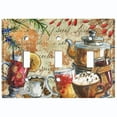 thumbnail image 2 of Metal Light Switch Wall Plate Outlet Cover (Coffee Tea Party Kettle Mocha Drinks - Triple Toggle), 2 of 2