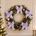 thumbnail image 5 of 12Pcs Iridescent Purple Christmas Bow Ornaments, Large Sheer Fabric Bows for Christmas Tree Wreath Garland Gift Wrap Holiday Decor, 5 of 6