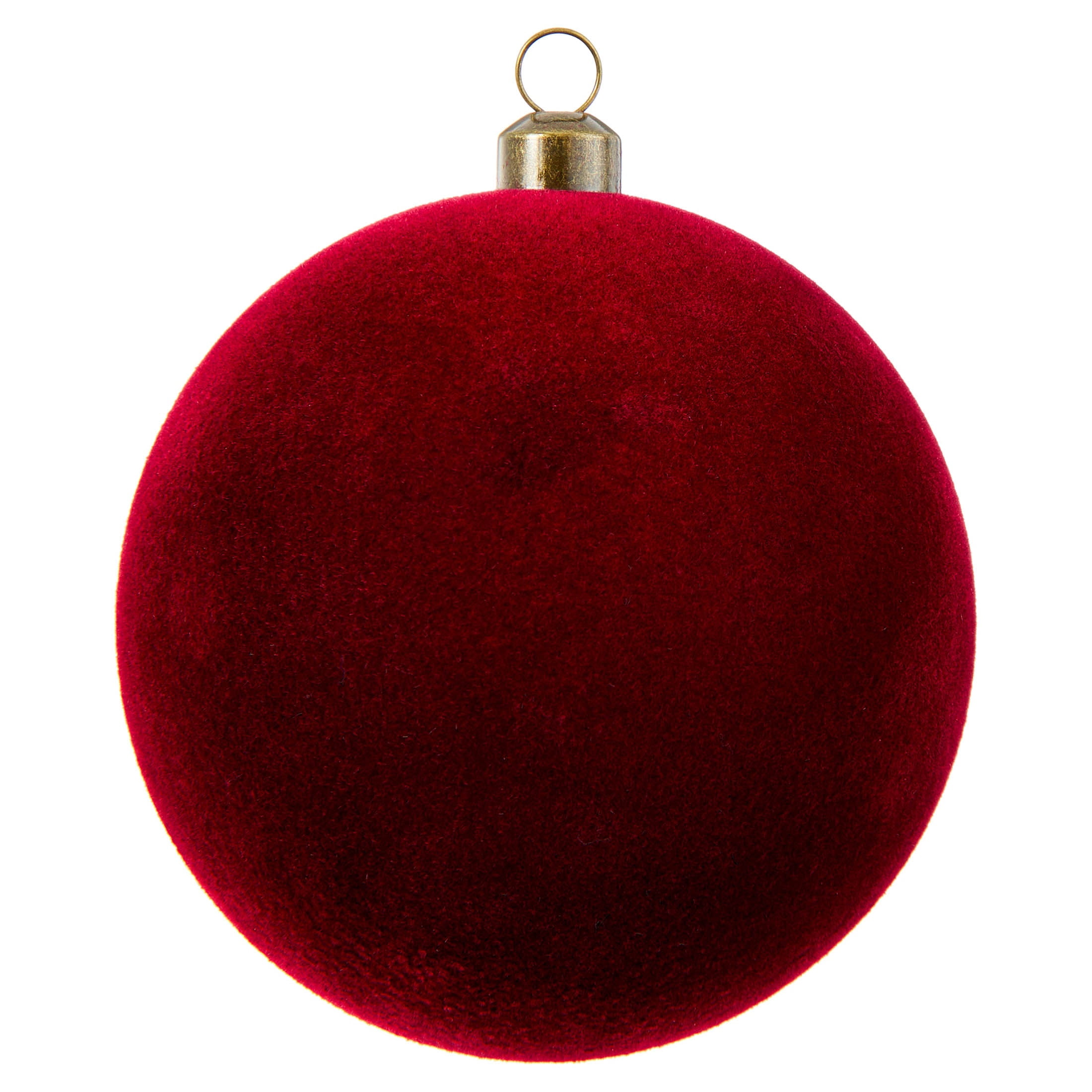 My Texas House 10-Count Red Velvet-Feel Ball Christmas Ornaments, 4.5"