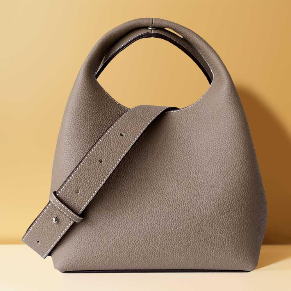 HLSOHJP Small Genuine Leather Crossbody Bags Hobo Purse for Women Shoulder Bucket Bag Luxury Designer Handbag Satchels