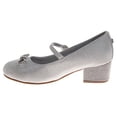 thumbnail image 3 of Badgley Mischka Girls Dress Shoes (Little Kids, Sizes 11–4), Silver, Size: 3, 3 of 7