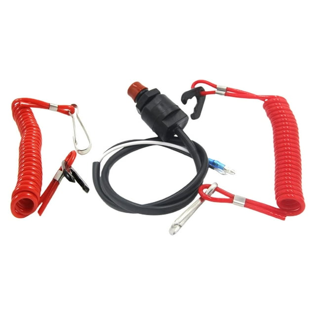 Interruptor de parada del motor,Interruptor de parada del motor de seguridad de emergencia fuera de borda,Conjunto de interruptor de parada urgente para matar cordón de barco,Reemplazo del